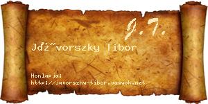 Jávorszky Tibor névjegykártya