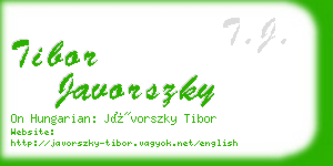 tibor javorszky business card